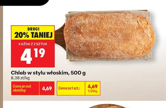 Chleb w stylu włoskim promocja w Biedronka