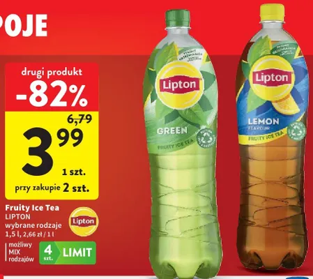 Fruity Ice Tea Lipton Green promocja w Intermarche
