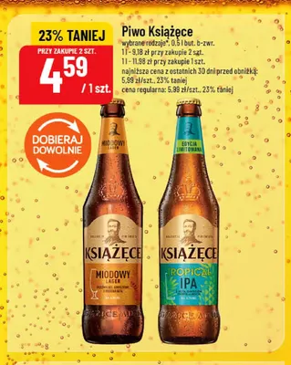 Piwo Książęce Miodowy Lager promocja w POLOmarket