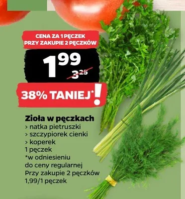 Zioła w pęczkach koperek promocja w Netto