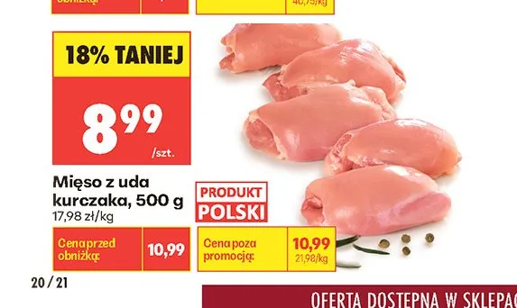 Mięso z uda kurczaka promocja w Biedronka
