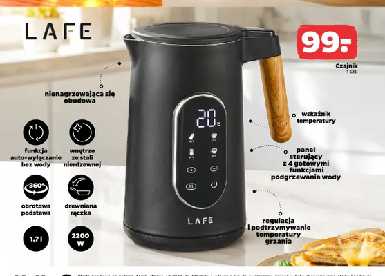 Czajnik 1,7 l Lafe promocja w Netto