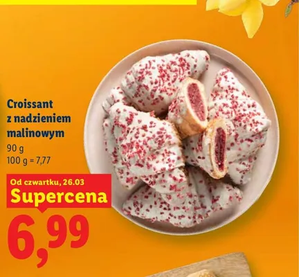 Croissant z nadzieniem malinowym promocja w Lidl