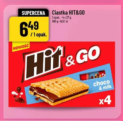 Ciastka Hit HIT&GO 4-pak 27 g promocja w POLOmarket