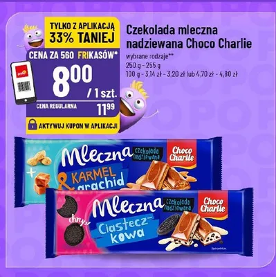 Czekolada mleczna nadziewana karmel arachid Choco Charlie promocja w POLOmarket