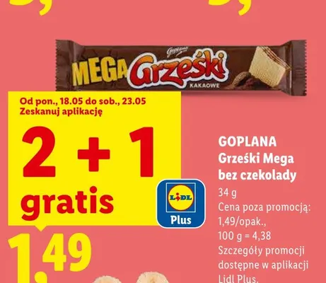 Grześki Mega bez czekolady GOPLANA promocja w Lidl