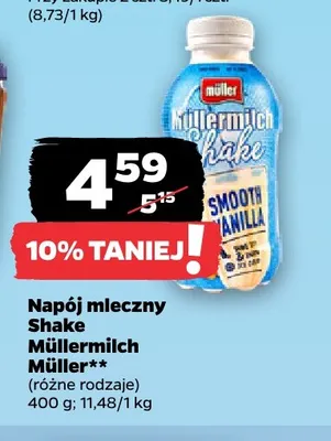 Napój mleczny Shake Müllermilch Müller promocja w Netto