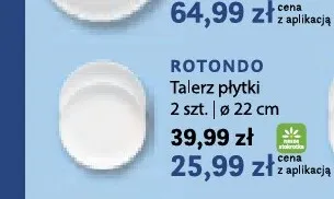 Talerz płytki Rotondo Lubiana 22 cm 2-pak promocja w Stokrotka