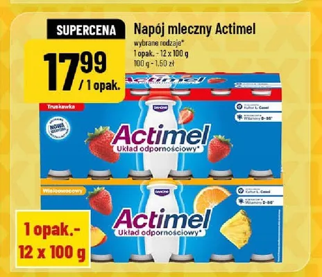 Napój mleczny Actimel wieloowocowy 12-pak promocja w POLOmarket