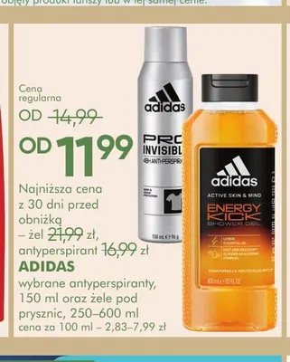 Antyperspiranty i żele pod prysznic Adidas promocja w Super-Pharm