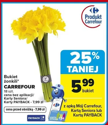 Bukiet żonkili promocja w Carrefour Market