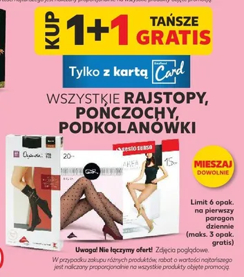Rajstopy, pończochy, podkolanówki różne rodzaje promocja w Kaufland