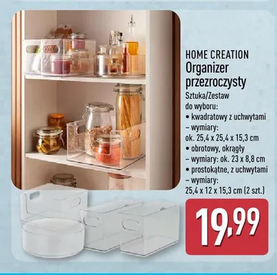 Organizer przezroczysty HOME CREATION promocja w Aldi
