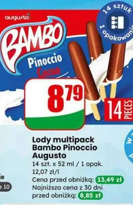 Lody multipack Bambo Pinoccio 14 szt. promocja w Dino