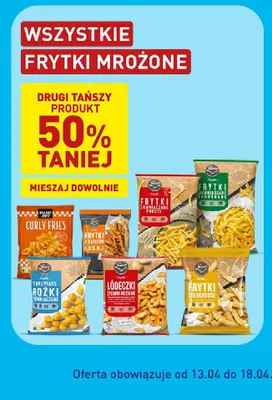Frytki mrożone różne rodzaje - drugi produkt 50% taniej promocja w Aldi