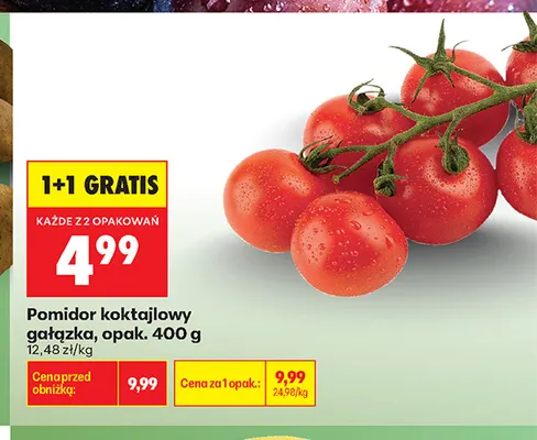 Pomidory koktajlowe gałązka promocja w Biedronka
