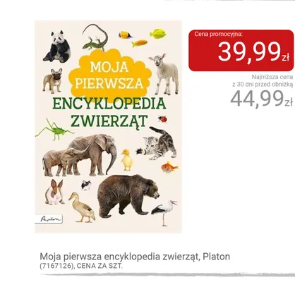 Książka Moja pierwsza encyklopedia zwierząt Platon promocja w Smyk