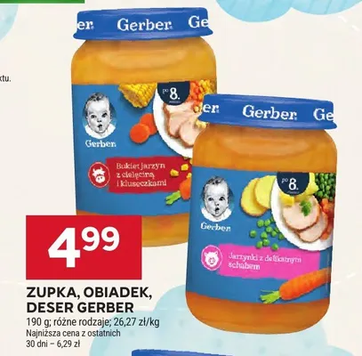 Zupka obiadek deser Gerber promocja w Stokrotka