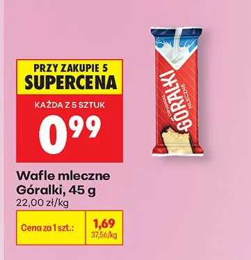 Wafle mleczne Góralki promocja w Biedronka