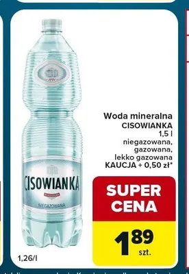 Woda mineralna Cisowianka gazowana promocja w Globi
