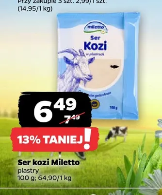 Ser kozi w plastrach Miletto promocja w Netto
