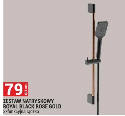 Zestaw natryskowy Royal Black Rose Gold 3-funkcyjna rączka promocja w Merkury Market