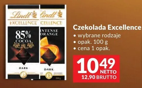 Czekolada Excellence wybrane rodzaje promocja w Makro