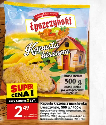 Kapusta kiszona z marchewką Łyszczyński promocja w Twój Market