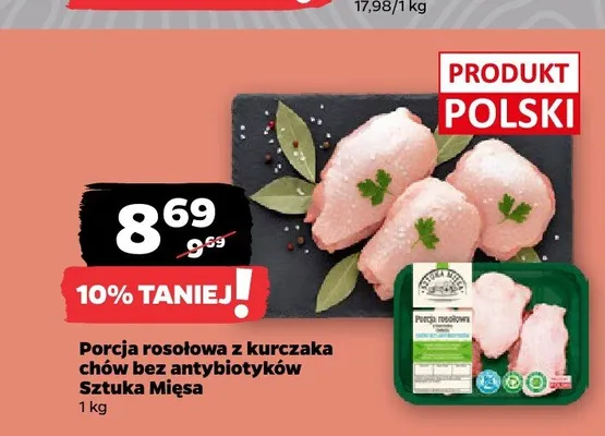 Porcja rosołowa z kurczaka chów bez antybiotyków Sztuka Mięsa promocja w Netto