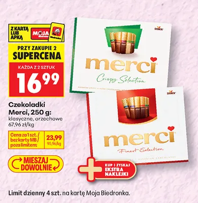 Czekoladki Merci orzechowe promocja w Biedronka