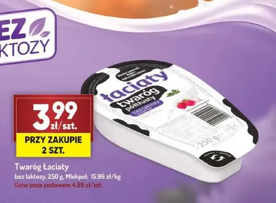 Twaróg Łaciaty bez laktozy promocja w Avita