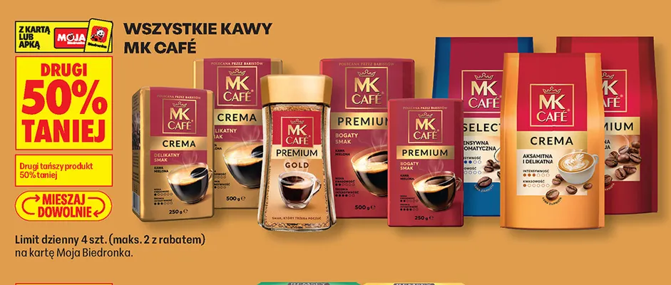 Kawa mielona MK Café Crema 250 g promocja w Biedronka