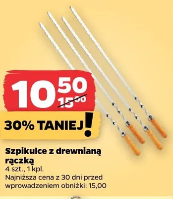 Szpikulce z drewnianą rączką 4-pak promocja w Netto