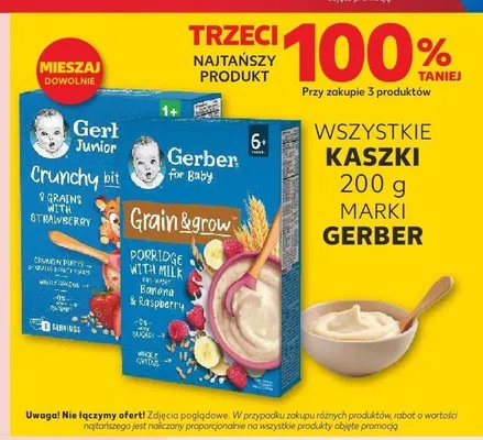 Kaszka Gerber Junior Crunchy bit 8 zbóż z truskawką promocja w Kaufland