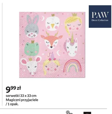 Serwetki PAW Decor Collection 33x33 cm Magiczni przyjaciele promocja w Empik