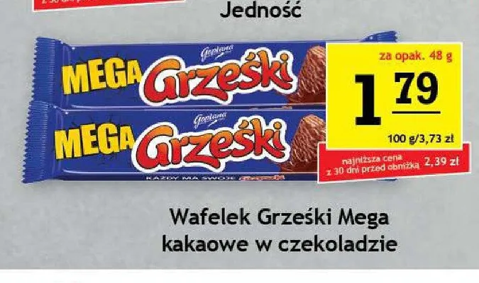 Wafelek Grześki Mega kakaowe w czekoladzie promocja w Gram Market