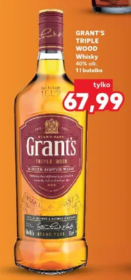 Whisky Grant's Triple Wood 40% promocja w Kaufland
