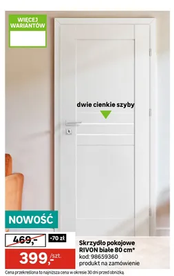 Skrzydło pokojowe RIVON białe 80cm promocja w Leroy Merlin