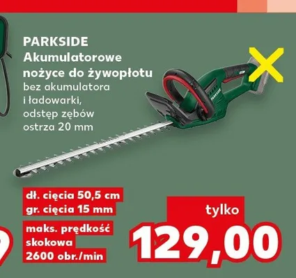 Akumulatorowe nożyce do żywopłotu Parkside promocja w Kaufland
