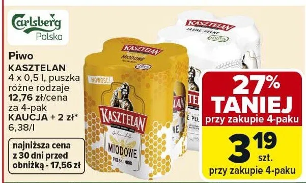 Piwo różne rodzaje promocja w Carrefour Market