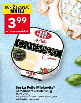 Ser Camembert Classic La Polle Mlekovita promocja w LEWIATAN