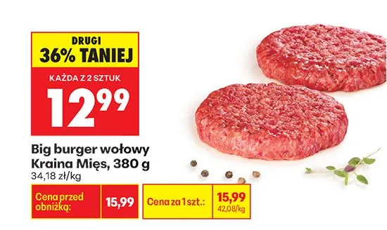 Big burger wołowy promocja w Biedronka