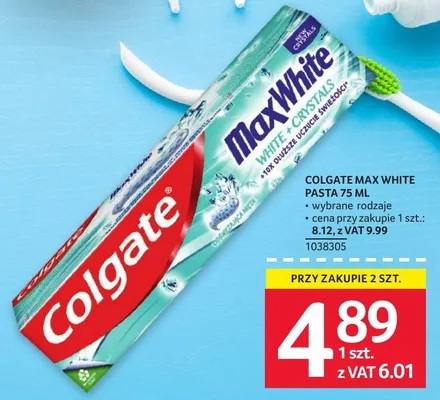 Pasta do zębów Colgate Max White 75 ml promocja w Selgros