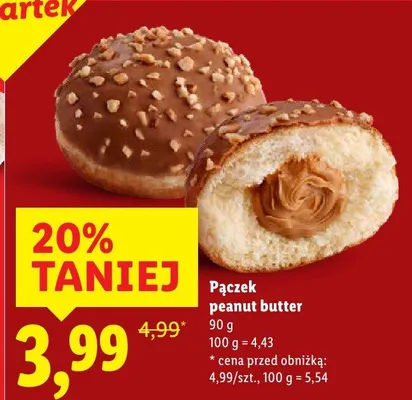 Pączek peanut butter promocja w Lidl