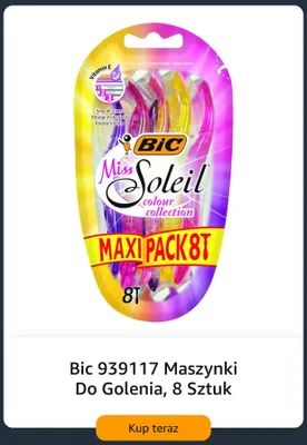 Maszynki do golenia Bic 939117 Miss Soleil Colour Collection 8-pak promocja w Amazon