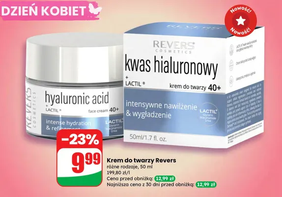 Krem do twarzy kwas hialuronowy różne rodzaje promocja w Dino