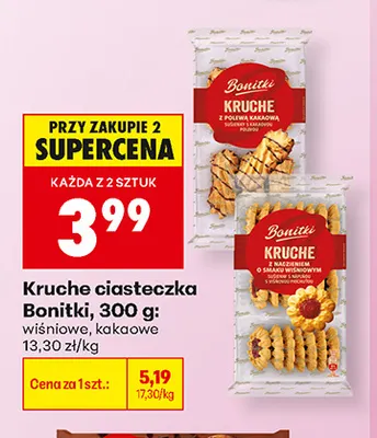 Kruche ciasteczka Bonitki kakaowe promocja w Biedronka