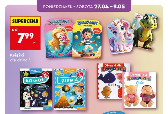 Książki dla dzieci, różne tytuły promocja w Biedronka