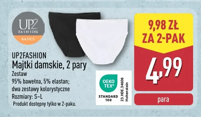 Majtki damskie 2-pak UP2Fashion promocja w Aldi