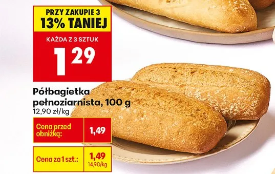 Bułka półbagietka pełnoziarnista promocja w Biedronka